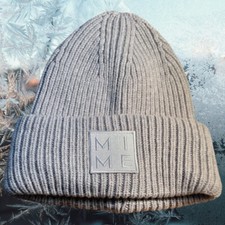 Mütze Strickmütze Grau Merinowolle Cashmere Seide Neu One Size Herren und Damen