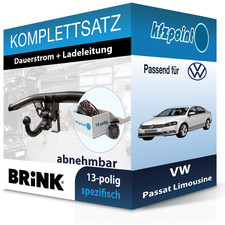 Für VW Passat Limousine 10-14 BRINK Anhängerkupplung abnehmbar + 13polig E-Satz