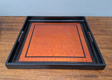 Wunderschönes Tablett Holz Lack Hochglanz mit Griffen Lackmalerei
