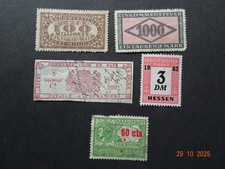 Deutsches Reich Fiskalmarken u. ä.  Einkommenssteuermarken aus der Weimarer Zeit