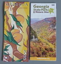 Georgia, USA  Roadmap/Straßenkarte + Georgia State Parks/Historic Sites