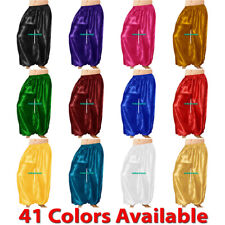 Damen Satin Haremshose Mädchen Yoga Bauchtanz Kostüm Tribal Halloween ALADDIN