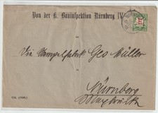 Brief Dienstmarke Mi 2 Nürnberg Ortsbrief