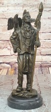 Vintage Bronze Metall Indianer Adler Spirit Skulptur Statue Angebot