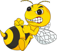 Aufkleber Böse Biene Wespe