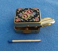 Vintage EIN Goldenseal Petit Point Gobelin Damen Handtaschen Reise Aschbecher