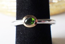 SCHMUCK-STCK Ring SILBER grün Chromdiopsid NEU Facetten  56 18 vergoldet