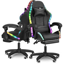 Gaming Stuhl RGB LED Beleuchtung Gamer Sessel Gaming Chair Gamingstuhl 150KG Ara