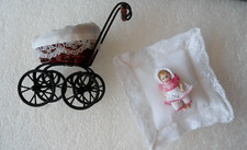 Mini Puppenwagen Korbwagen mit