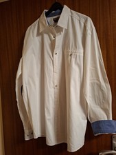 Herren Hemd,  Gr.L, Atlas For Men, Schneeweiß! Mit Ärmelficken Polyvelour braun!