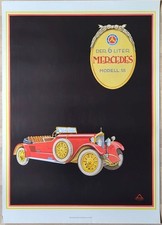 Poster Plakat - Mercedes Werbeplakat 1920 6 Liter Modell SS Authentisch Vintage