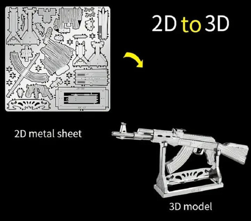 3d metallpuzzle - ak-47,