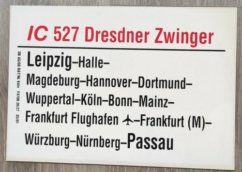 Zuglaufschild 21cm ic - zuglaufschild,