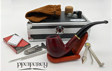 Premium Pfeifenset mit Gravur inkl. Zubehör, Tabak Pfeife Set aus Edelholz