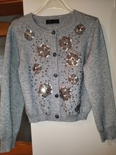Zara Graue Strickjacke mit