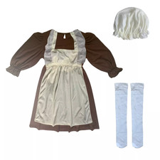Kostüm Kinderkostüm, Kleid Schürze, Haube, Hausmädchen Magdkostüm, Mittelalter,M