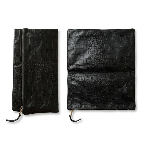 Echtleder clutch schwarz - schwarz, |