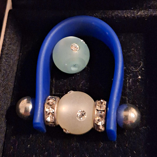 Cocktail ring band - ring, blau/silber