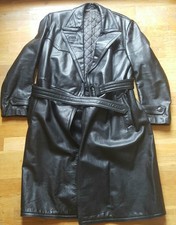 Ledermantel--schwarz--schwere Ausführung--Retro/Vintage/Nostalgie--Gr. L--TOP!!!