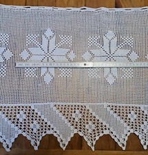 Häkelgardine  Scheibengardine 42 cm hoch weiß  1 Musterrapport 6€ Meterware