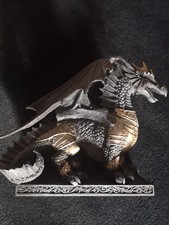 Steampunk Rüstung Drachen Figur - Deko Statue Gothic polyresin schwer Wie neu