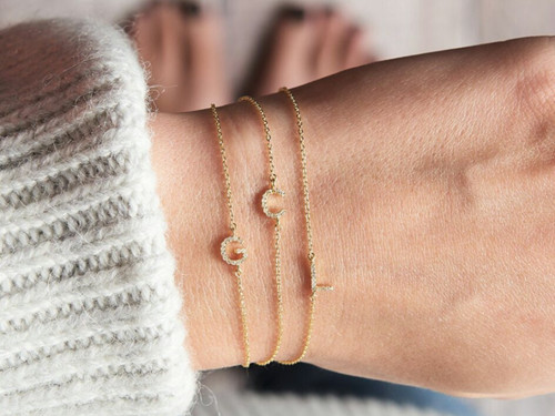 Diamant buchstabe armband - buchstabe,