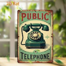 Blechschild Public Telephone