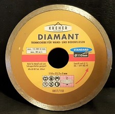 Diamanttrennscheiben KREHER Fliesen Stein Granit Ø110/115/125/150/180/200/230mm