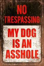 Kein eindringender Wachhund, lustiger gealterter Look Vintage-Stil Metallschild Plakette, Tor