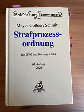 Meyer-Goßner / Schmitt Strafprozessordnung (StPO) 63. Auflage 2020 