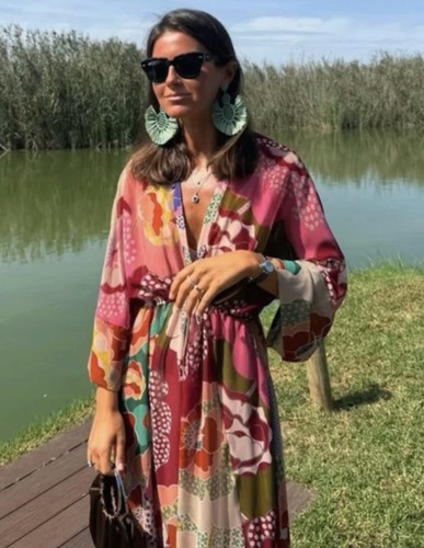 Zara kleid tunika blumen - zara,
