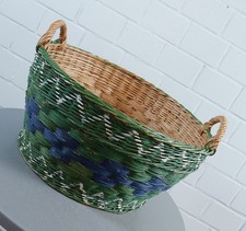 seltener alter Weidenkorb mit Griffen aus der Schwalm (Nordhessen) um 1900