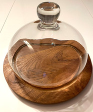 Käseglocke, Holzbrett mit Glasglocke, to Zustand! Stabil, robust