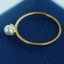 18k goldring mit akoya perle - mit, akoya-perle