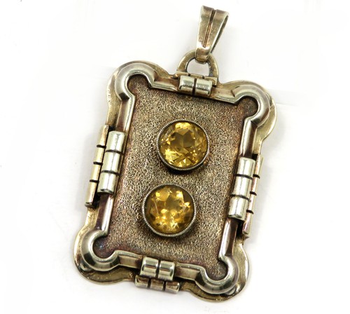 Art deco anhänger mit citrin - art,