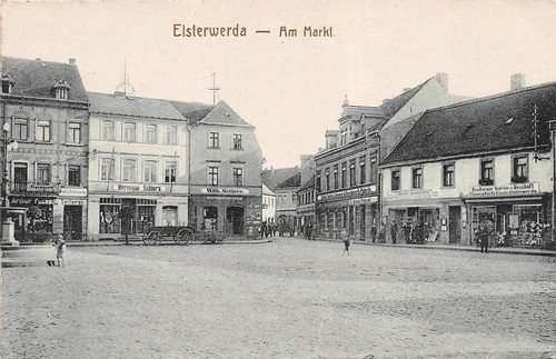 Elsterwerda markt postkarte - elsterwerda,