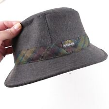 Mayser Wollfilz Trilby Herrenhut 57 Wollmischung grau braun meliert used RT-1778
