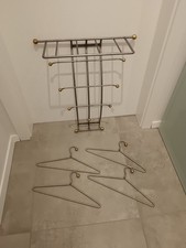 Garderobe Wandgarderobe mit Hutablage und Kleiderbügel Metall Garderobe