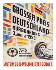Vintage Rennwandkunst Grand Prix Nürburgring 1958 Vintage Racing Gran