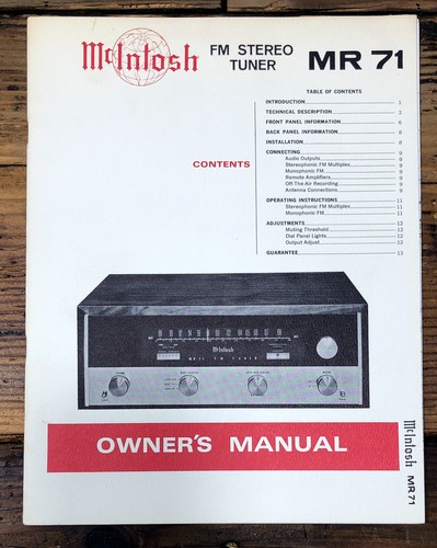 Mcintosh mr71 tuner - mcintosh, mr-71