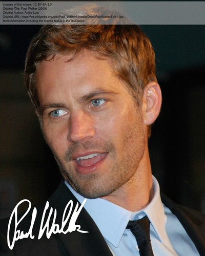 Repro autogramm paul walker - -,