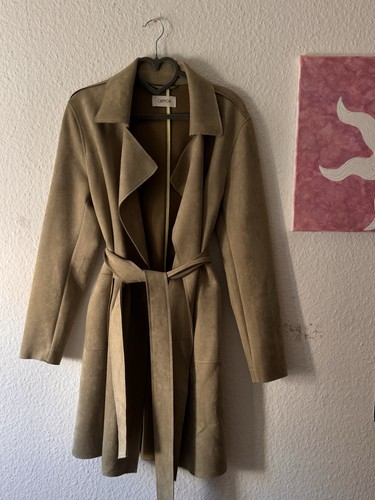 Faux wildleder mantel - , (grün)