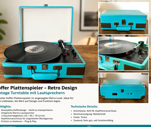Koffer plattenspieler retro - koffer-plattenspieler,