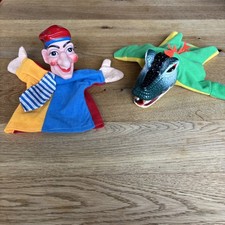 Handpuppen Kasperle Vintage Puppentheater Kasper Und Krokodil Spielzeug