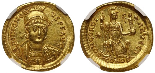 Honorius gold solidus - honorius,,