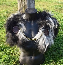Wikinger fellumhang schwarz - in,