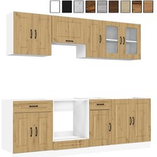 8-tlg. Küchenschrank Set Küchenzeile Unterschrank Spülenunterschrank Hängeschran