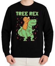 Tree Rex lustiges Weihnachtsmotiv – Dino mit Lebkuchenmann, Weihnachtslichter, w