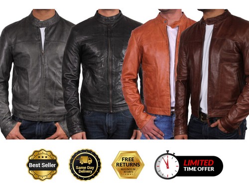 Leder bikerjacke für herren - für,
