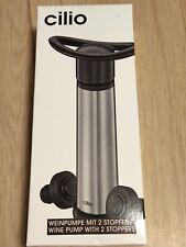 Cilio Weinpumpe/Vakuumpumpe mit 2 Verschlüssen- Stopfen